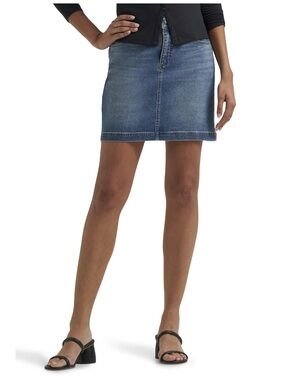 Classic Lee Blue Denim Jean Mid Rise Regular Fit Skort - Women's